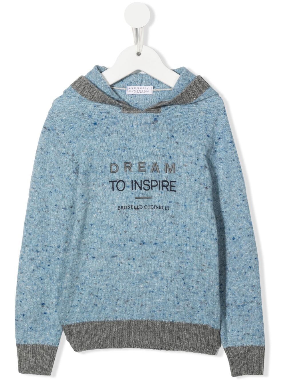 

Brunello Cucinelli Kids Dream To Inspire knit hoodie - Blue