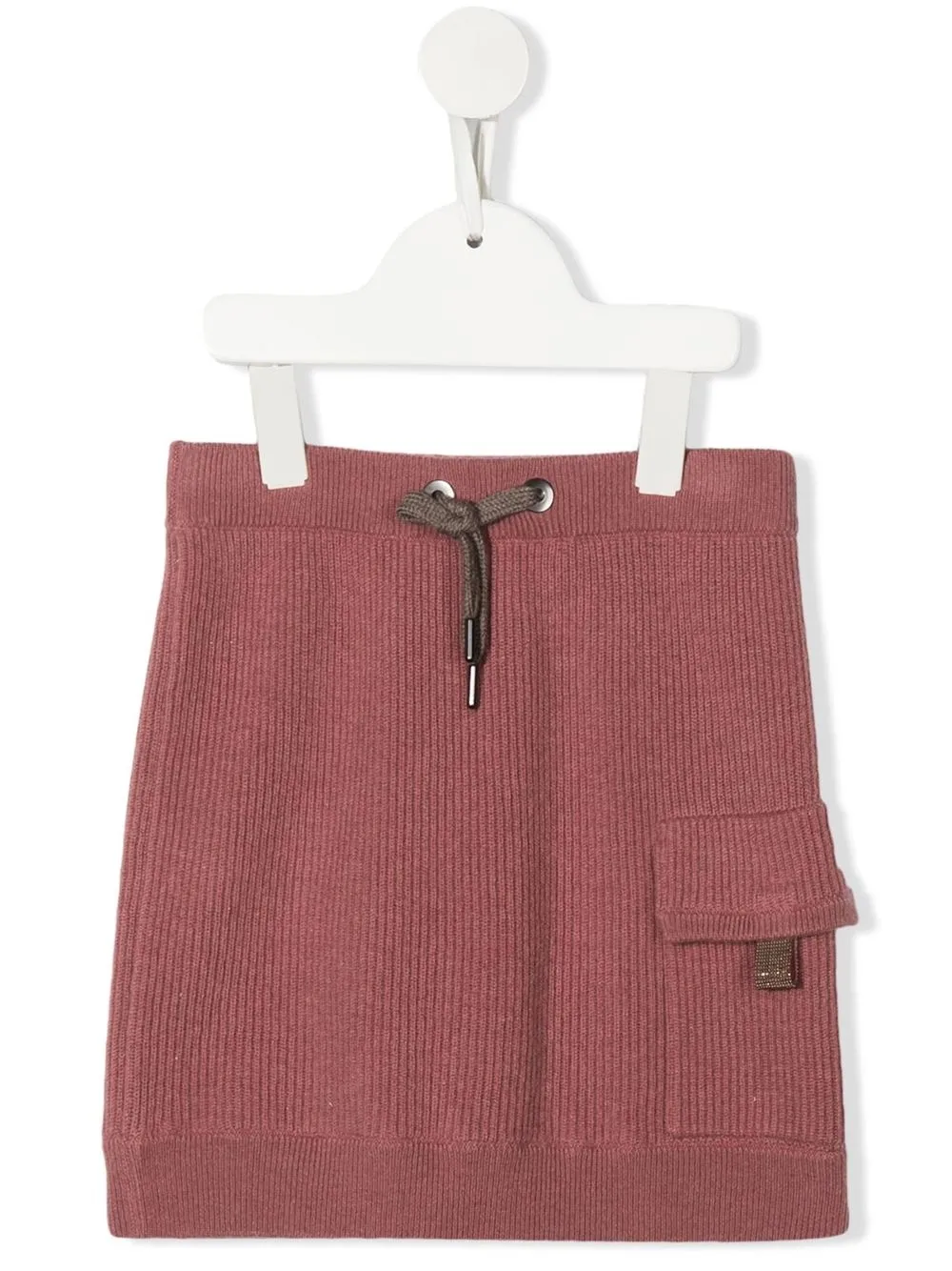 

Brunello Cucinelli Kids ribbed-knit cashmere skirt - Pink