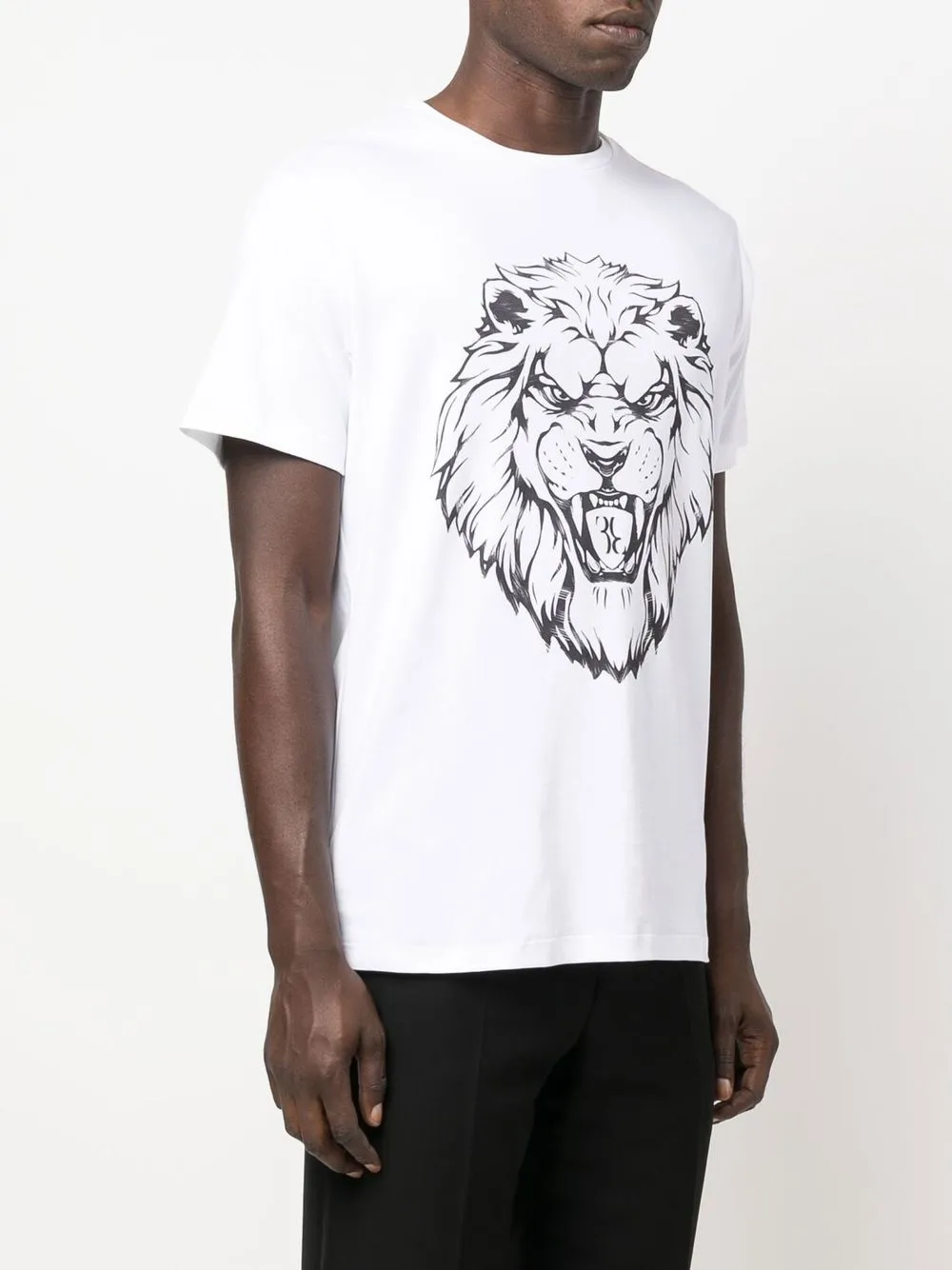  Billionaire T Shirt Mit Löwen Print   Weiß 
