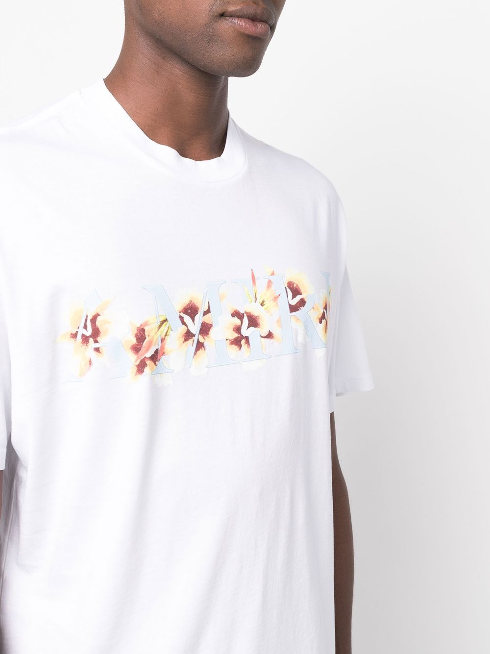 Shop Amiri Floral Print T-shirt In White