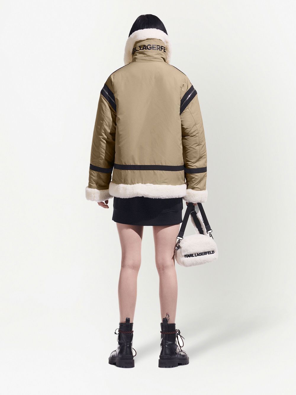 Karl Lagerfeld x Cara Delevingne faux-fur Biker Jacket - Farfetch