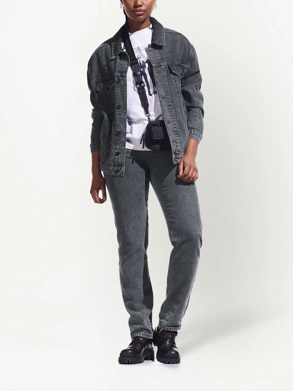 Karl Lagerfeld x Cara Delevingne denim jack - Grijs