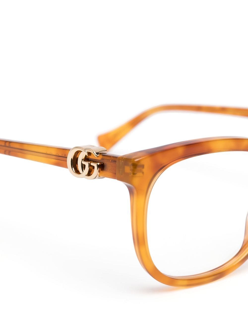 Gucci Eyewear Tortoiseshell Effect Square Glasses Farfetch