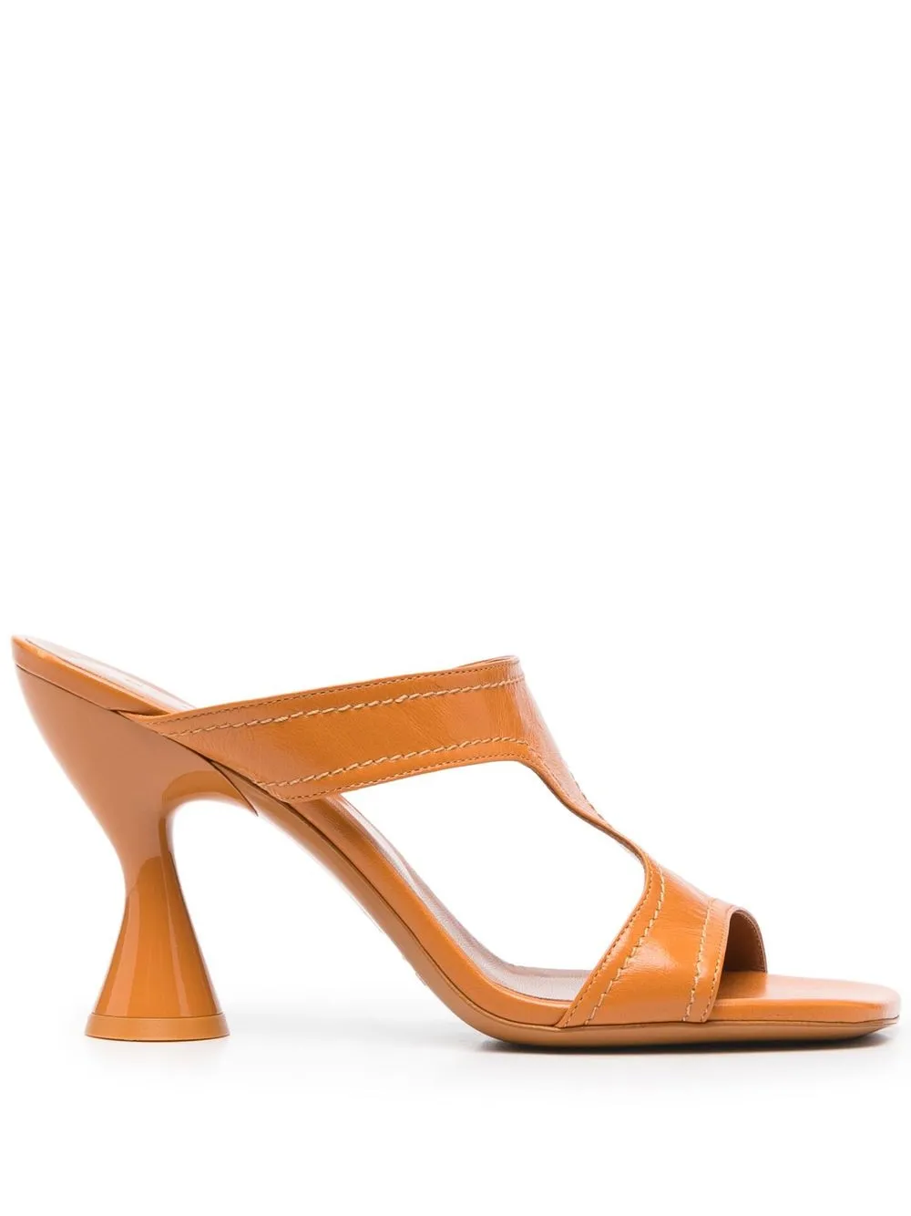 By Far Nadia 95mm Cut-out Sandals In Brown