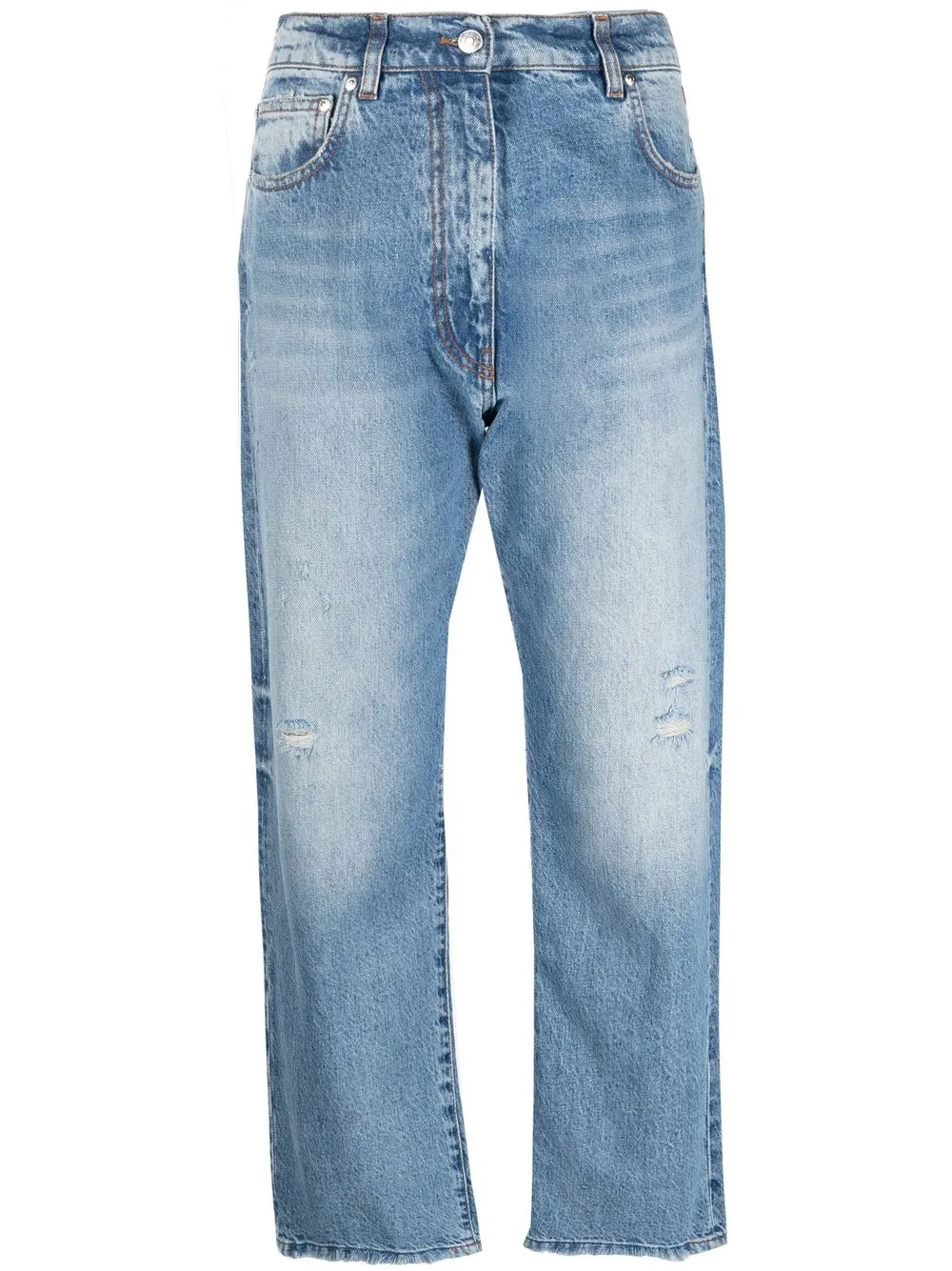 

MSGM jeans slim con logo bordado - Azul