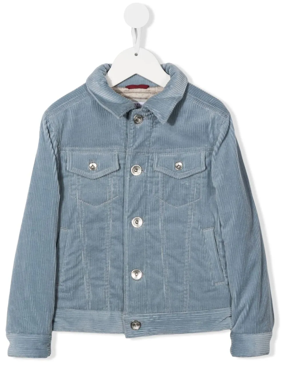 

Brunello Cucinelli Kids chamarra capitonada de pana - Azul