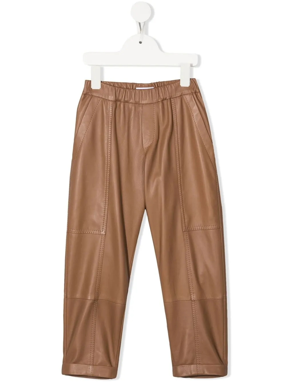 

Brunello Cucinelli Kids pantalones acampanados de tiro medio - Marrón