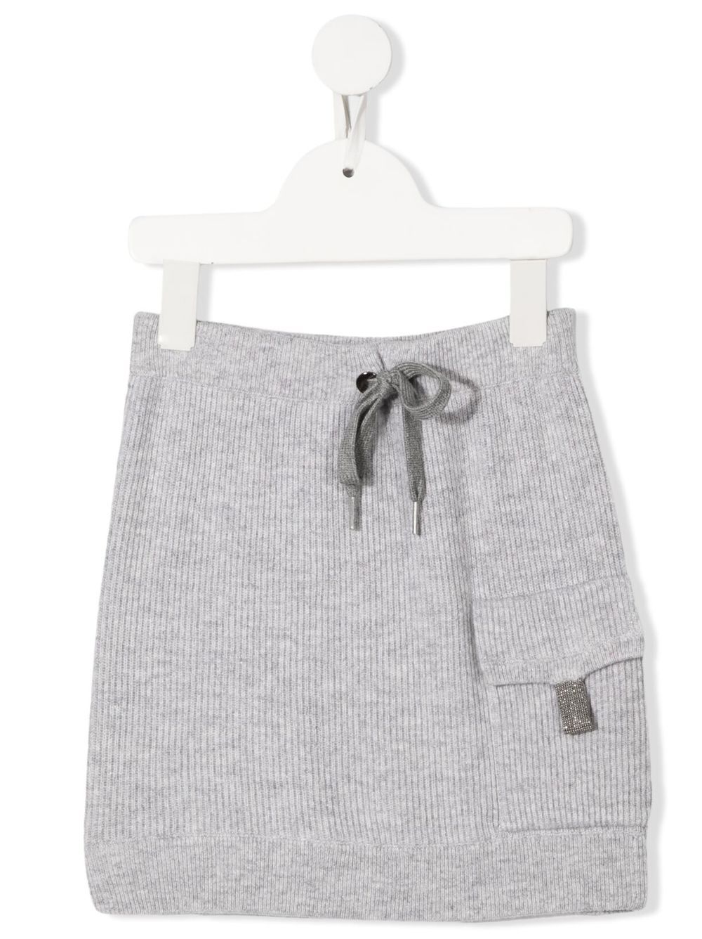 Brunello Cucinelli Kids drawstring knitted skirt - Grey