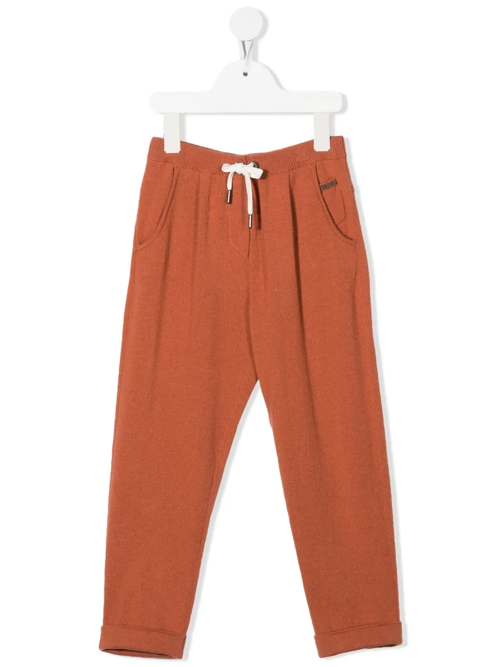 

Brunello Cucinelli Kids drawstring knitted trousers - Orange