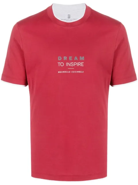 Brunello Cucinelli slogan-print T-shirt