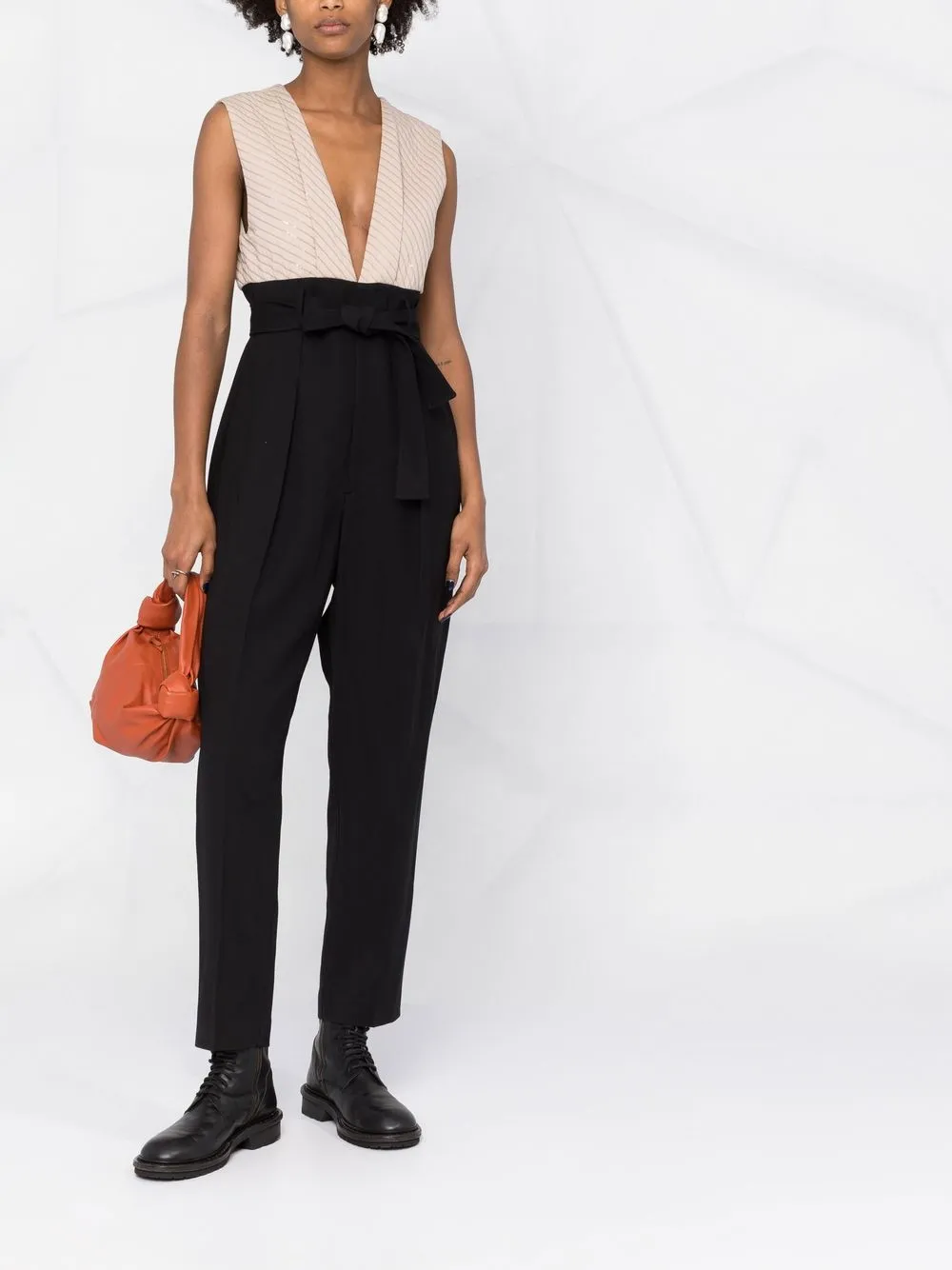Brunello Cucinelli jumpsuit con cuello en V y cinturón | Jumpsuits largos | Image 2