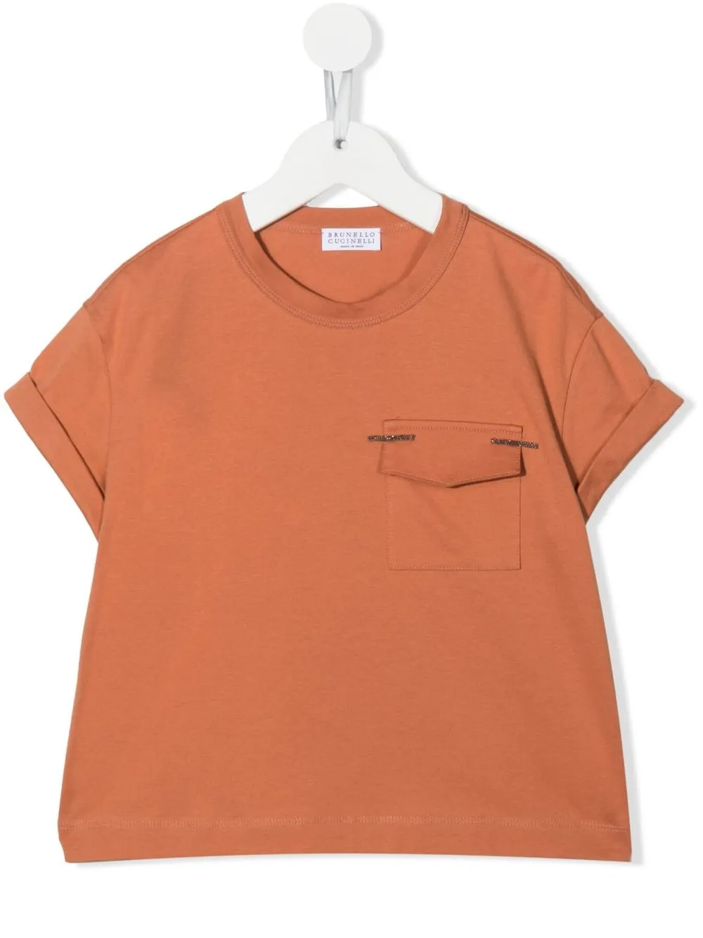 

Brunello Cucinelli Kids playera con motivo de cadena Monili - Naranja