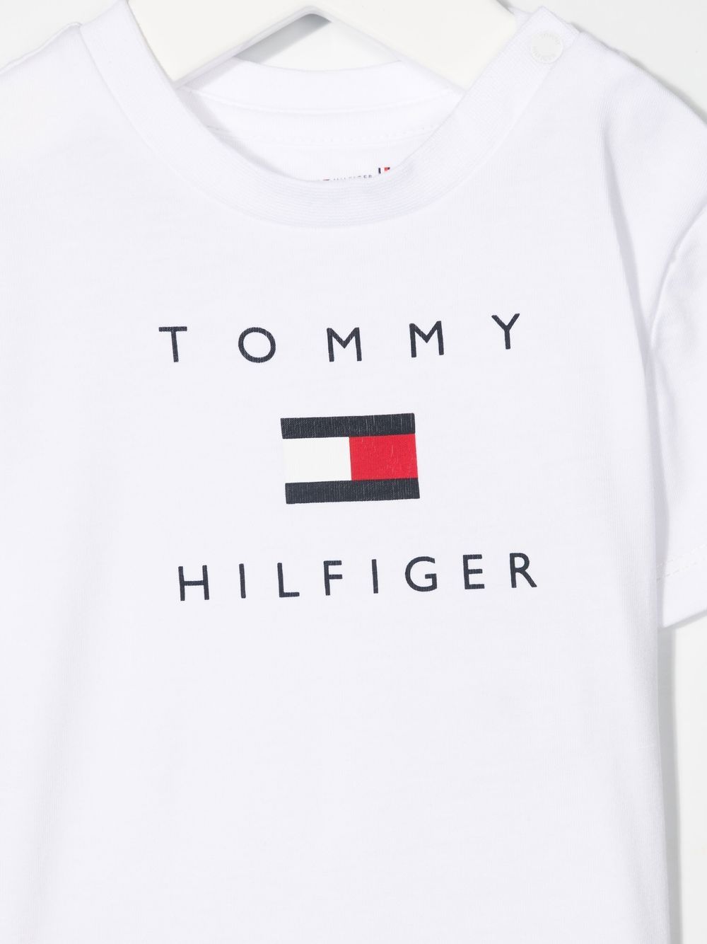 Shop Tommy Hilfiger Junior Logo-print Short-sleeved T-shirt In White