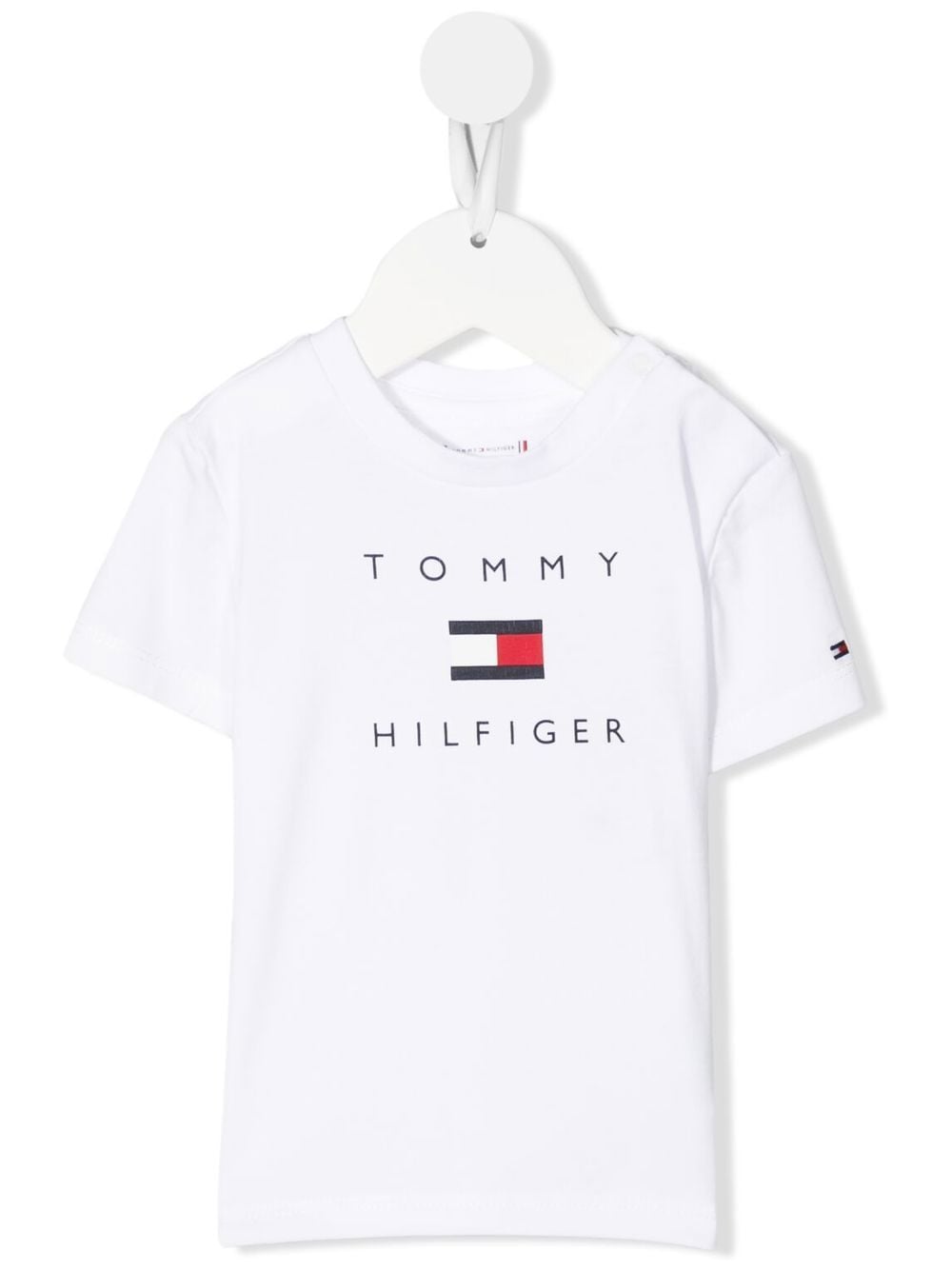 Tommy Hilfiger Junior Babies' Logo-print Short-sleeved T-shirt In White