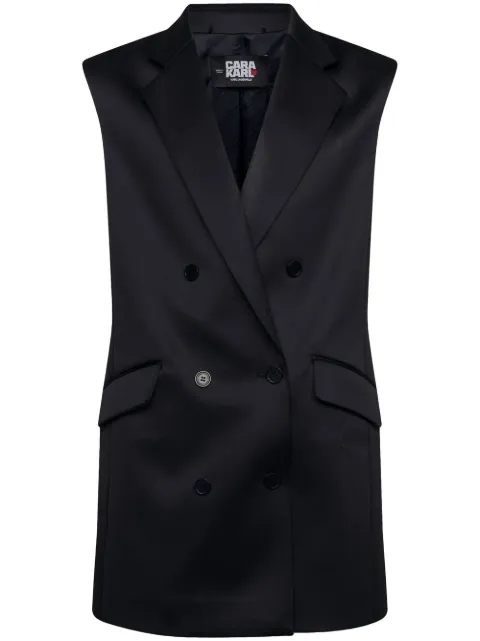 karl lagerfeld x cara delevingne 双排扣塔士多马甲