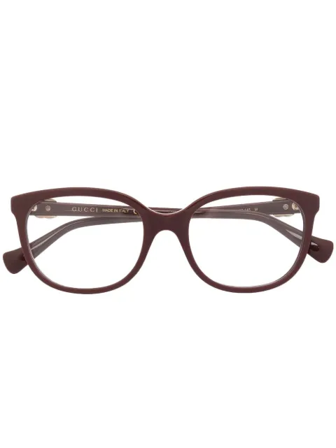 Gucci Eyewear 로고 스퀘어 프레임 안경