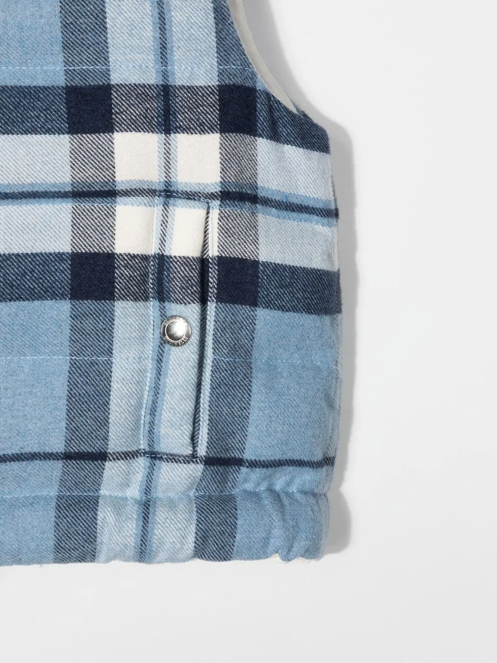  Brunello Cucinelli Kids Karierte Kapuzenweste   Blau 