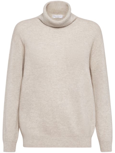 Brunello Cucinelli ribbed cashmere roll-neck jumper Women