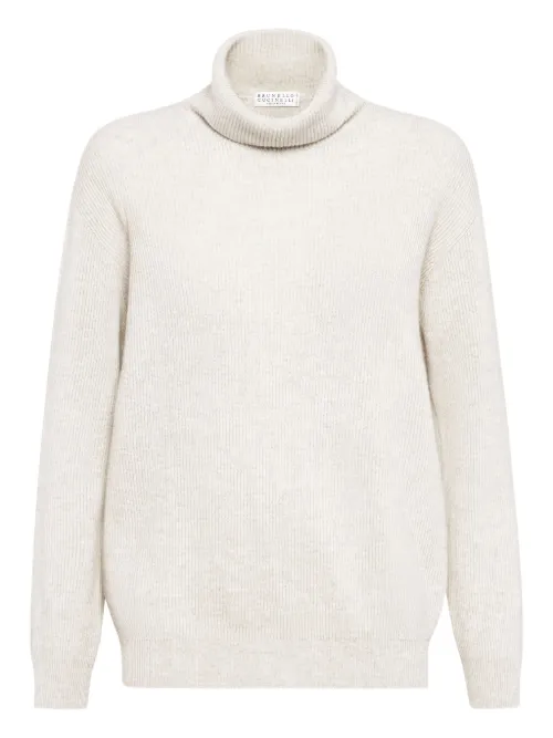 Pull en cachemire nervuré à col roulé - Brunello Cucinelli - Modalova
