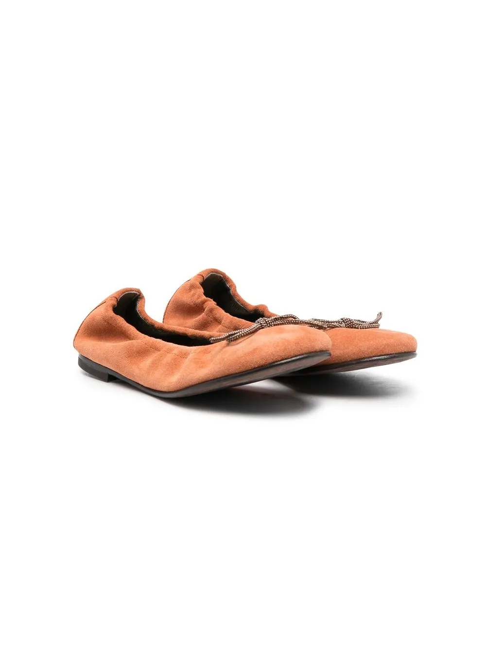 

Brunello Cucinelli Kids flats con agujetas - Naranja