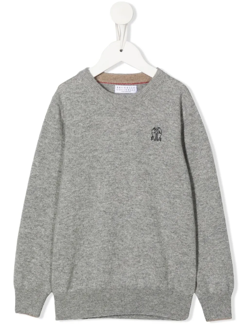 

Brunello Cucinelli Kids sudadera de cachemira con logo bordado - Gris