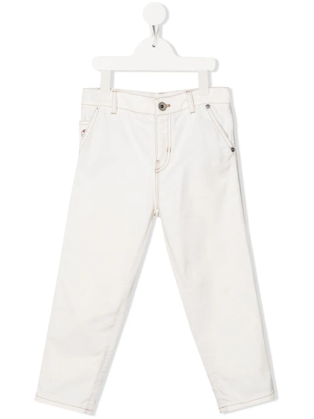 

Brunello Cucinelli Kids jeans rectos con tiro medio - Blanco