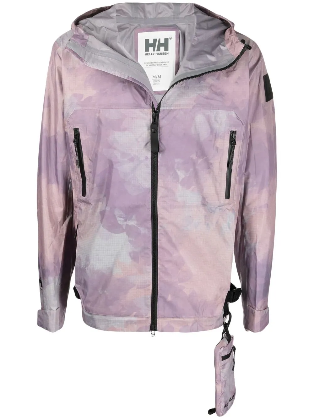 

Helly Hansen abstract-print hooded rain jacket - Purple