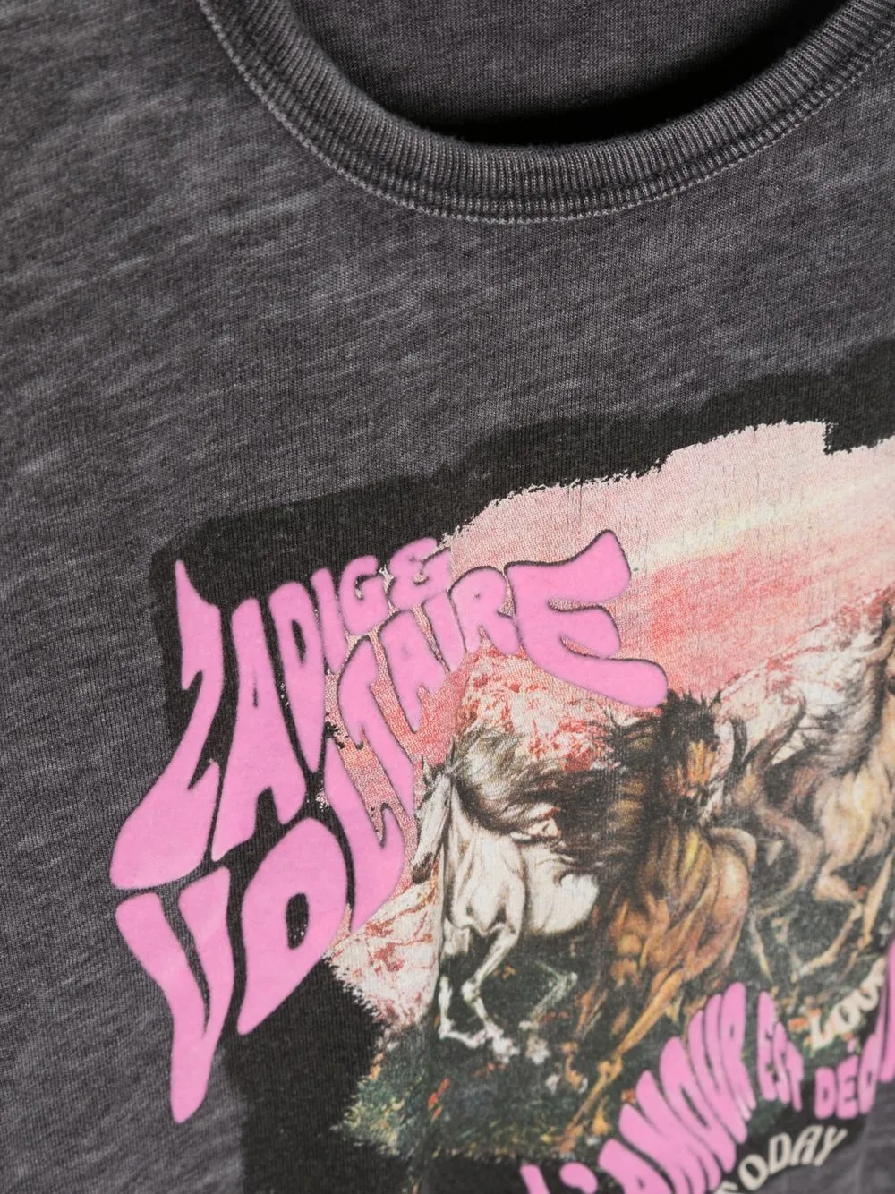 Zadig & Voltaire Graphic-print Cotton T-shirt In Grau