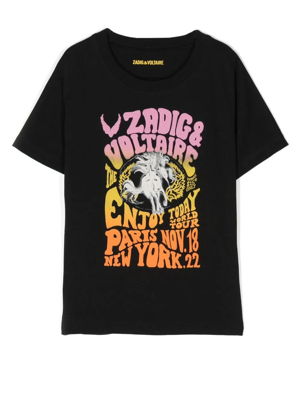 

Zadig & Voltaire Kids playera con estampado gráfico - Negro