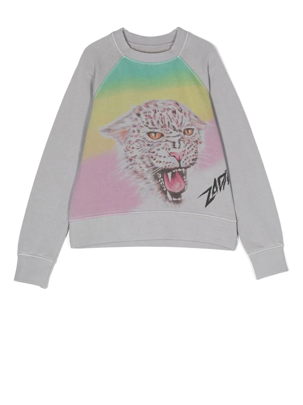 

Zadig & Voltaire Kids tiger-print crew-neck sweatshirt - Grey