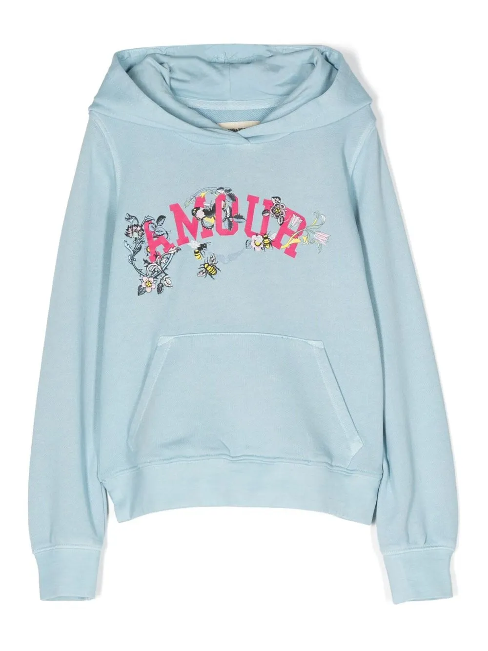 

Zadig & Voltaire Kids Amour floral-print pullover hoodie - Blue