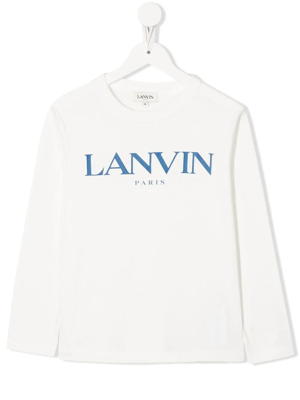 

Lanvin Enfant playera manga larga con logo estampado - Blanco