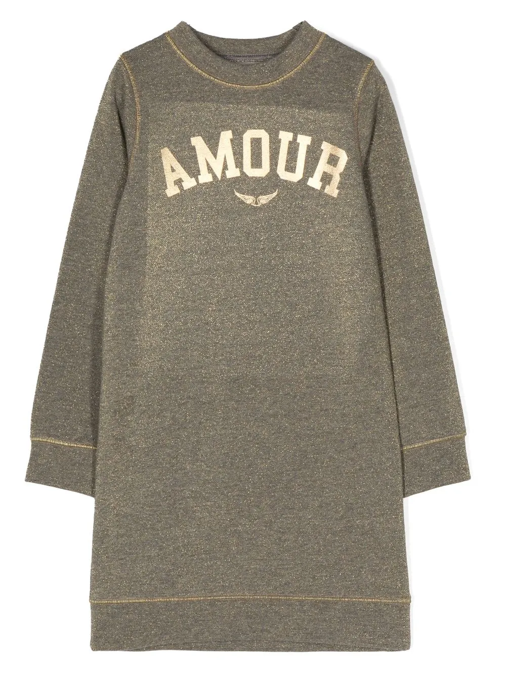 

Zadig & Voltaire Kids vestido estilo sudadera Amour - Gris