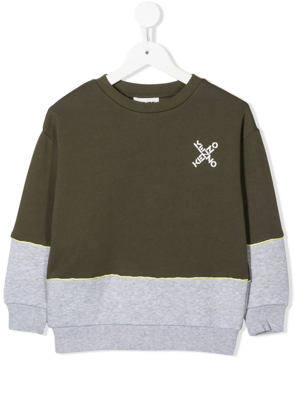 

Kenzo Kids sudadera con diseño color block y logo estampado - Verde