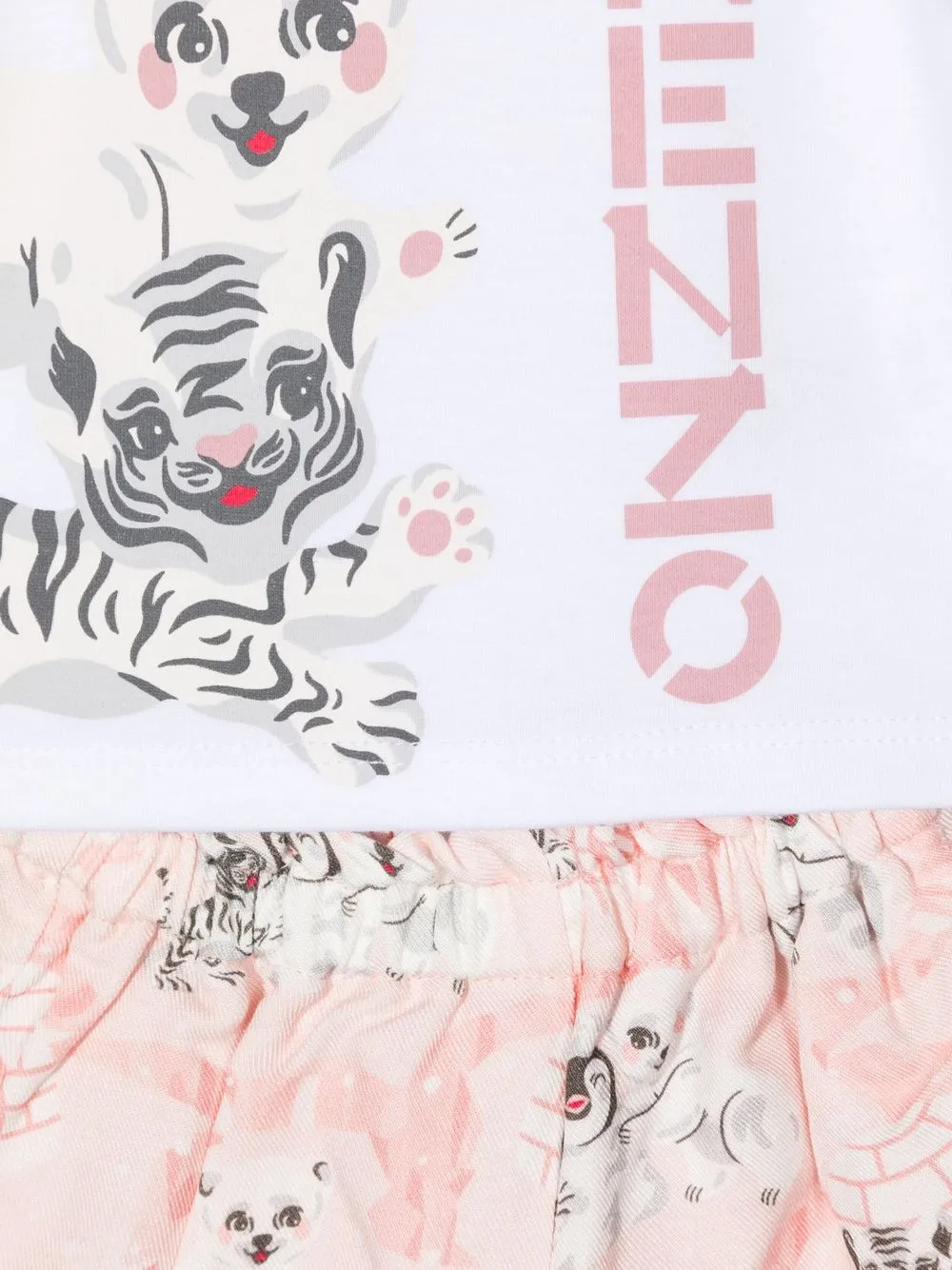  Kenzo Kids Jogginganzug Mit Tigerjungen Print   Rosa 
