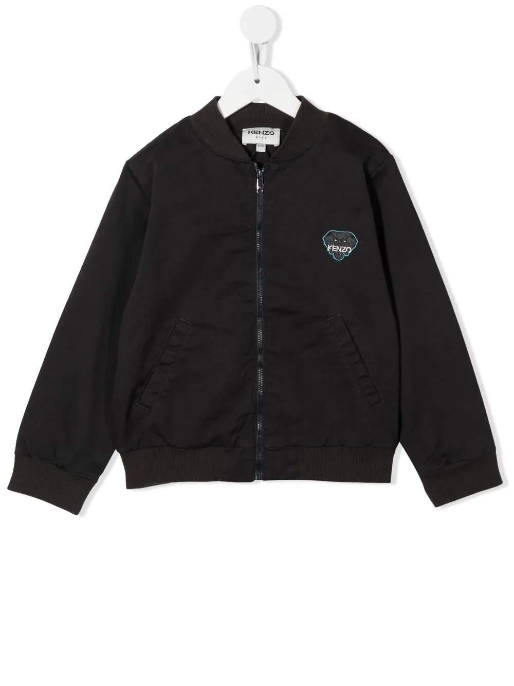 

Kenzo Kids logo-embroidered baseball jacket - Grey