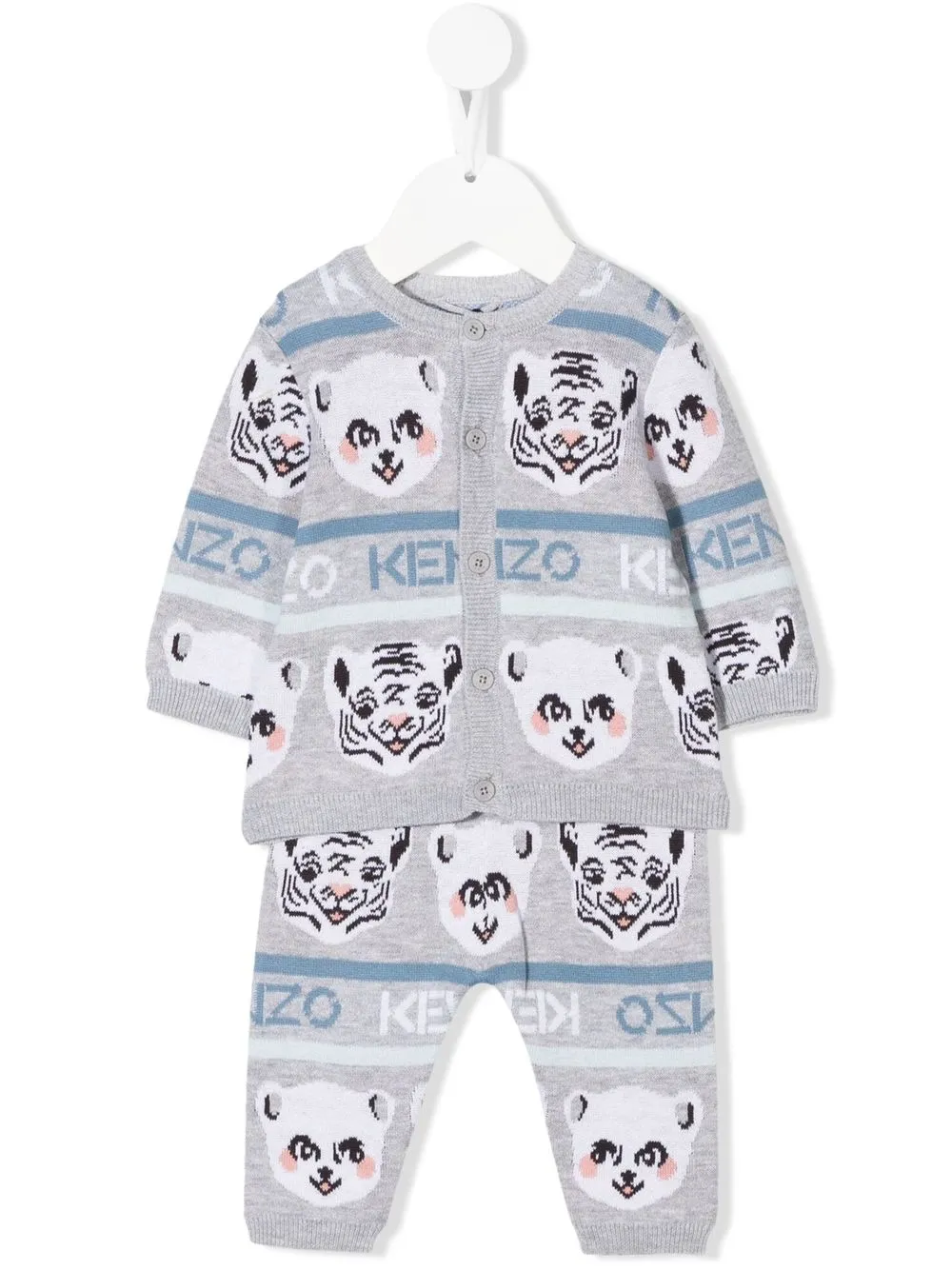 

Kenzo Kids logo-jacquard knitted trouser set - Grey