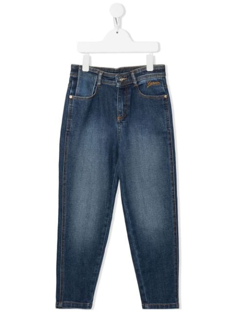 Lanvin Enfant jeans con logo bordado