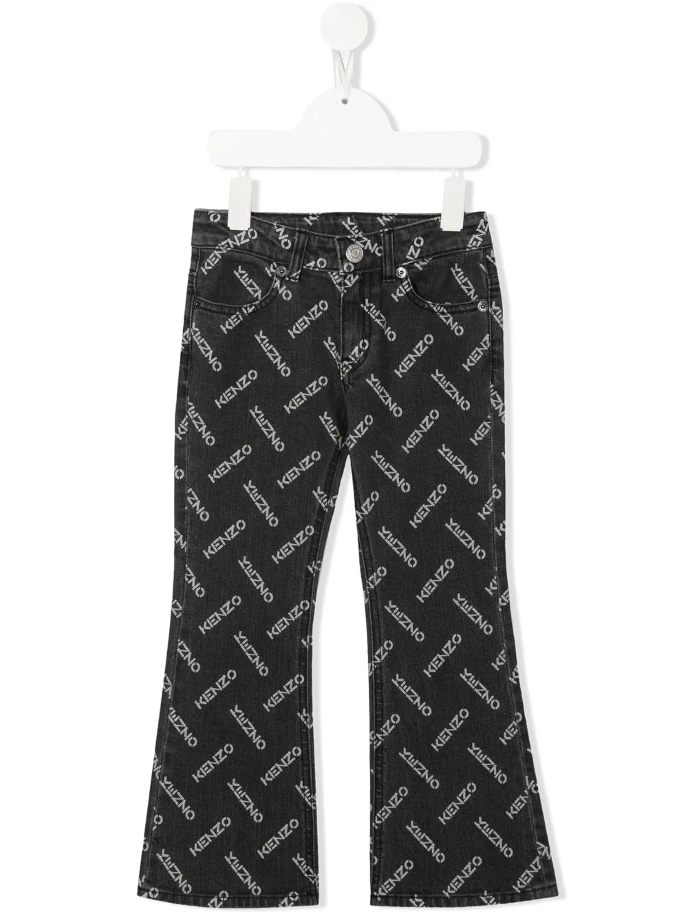 

Kenzo Kids jeans rectos con tiro medio - Gris