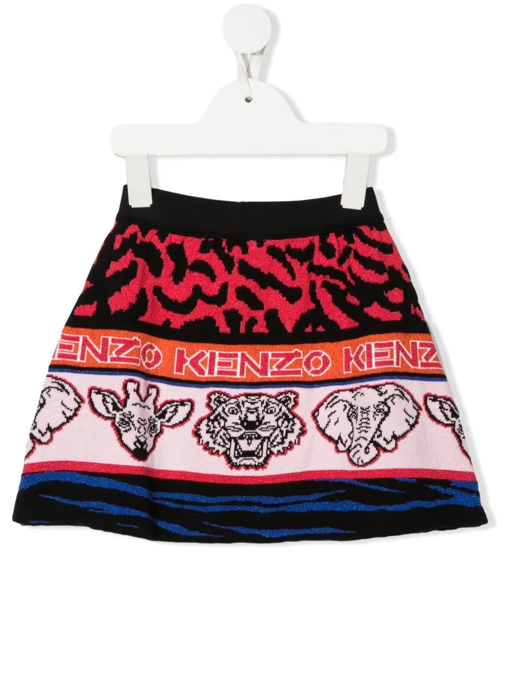 

Kenzo Kids knitted jacquard A-line skirt - Pink