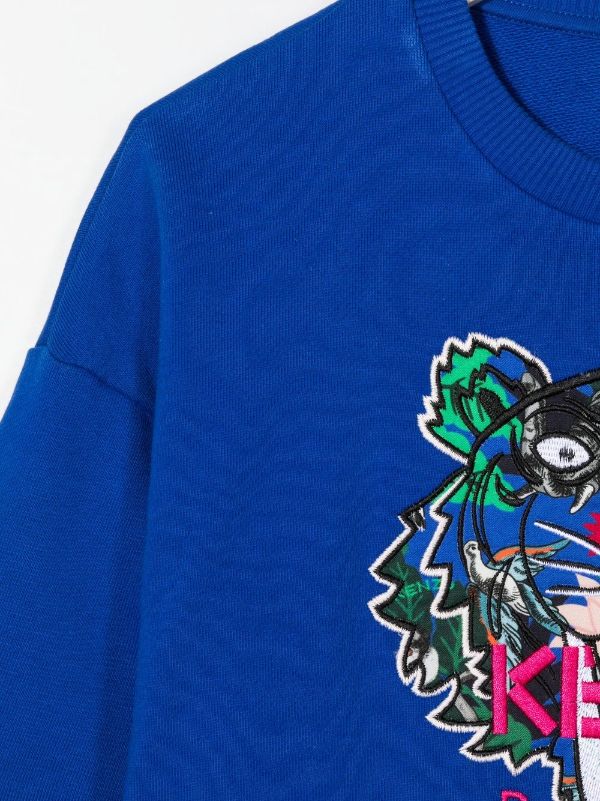 Kenzo Kids Tiger Head Embroidered Sweatshirt - Farfetch