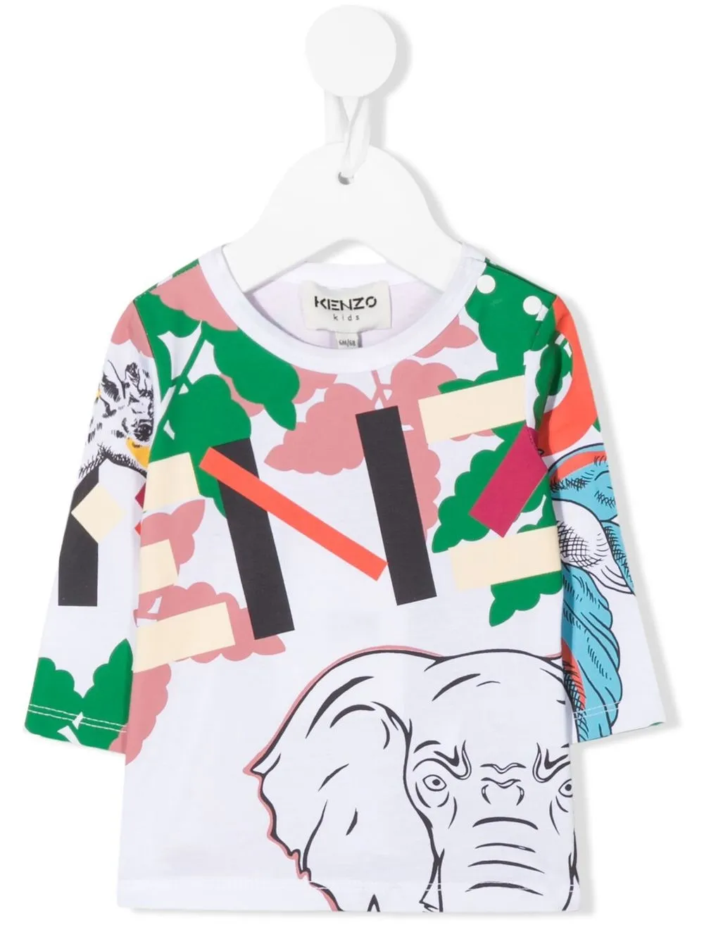 

Kenzo Kids playera con estampado Macaque - Blanco