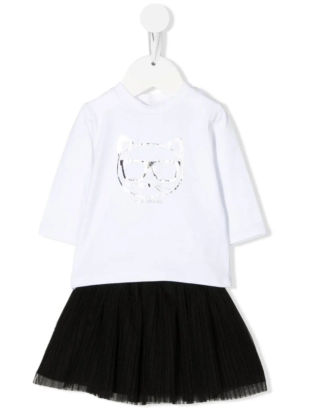 

Karl Lagerfeld Kids set de falda con estampado Choupette - Blanco