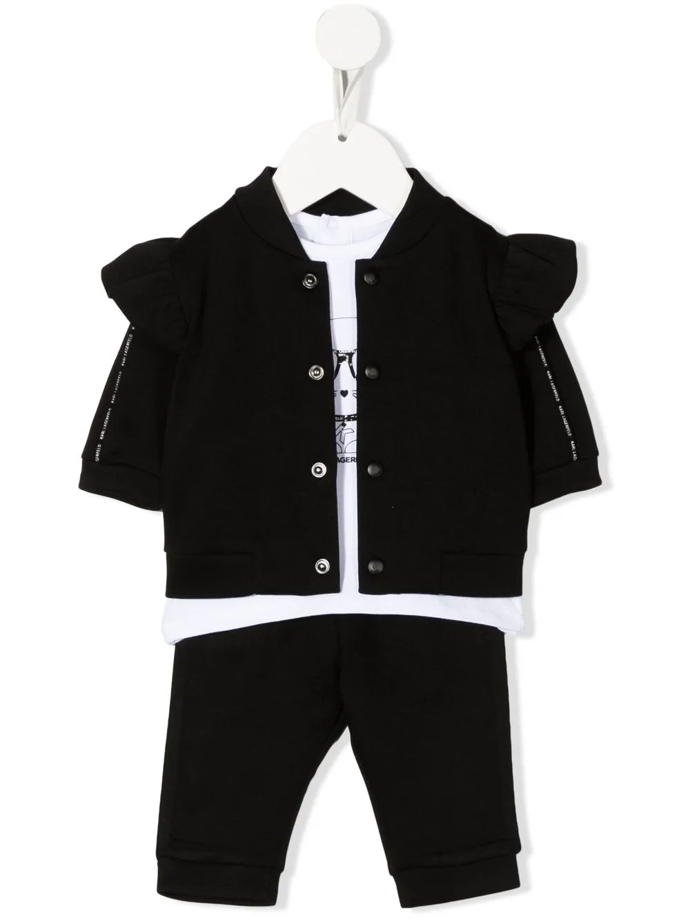 

Karl Lagerfeld Kids traje deportivo con estampado Choupette - Negro