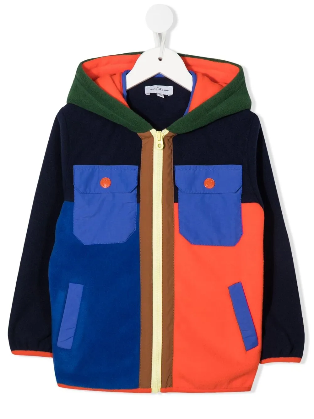 

Marc Jacobs Kids fleece colour-block hooded jacket - Blue