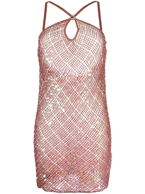 Coperni vestido tejido de crochet con lentejuelas