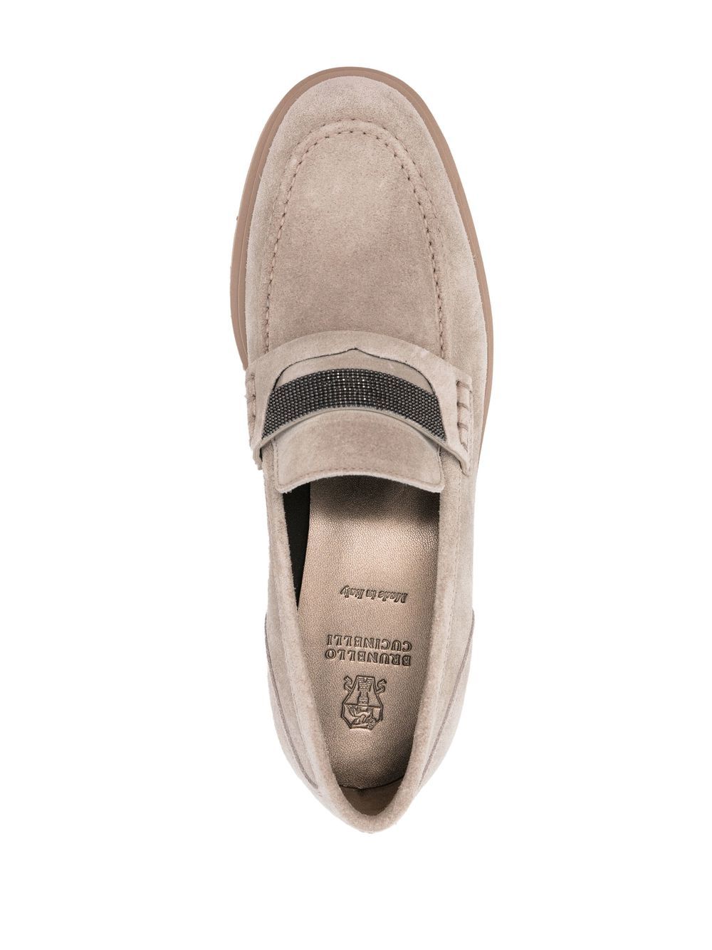 Brunello Cucinelli bead-detail suede loafers Women