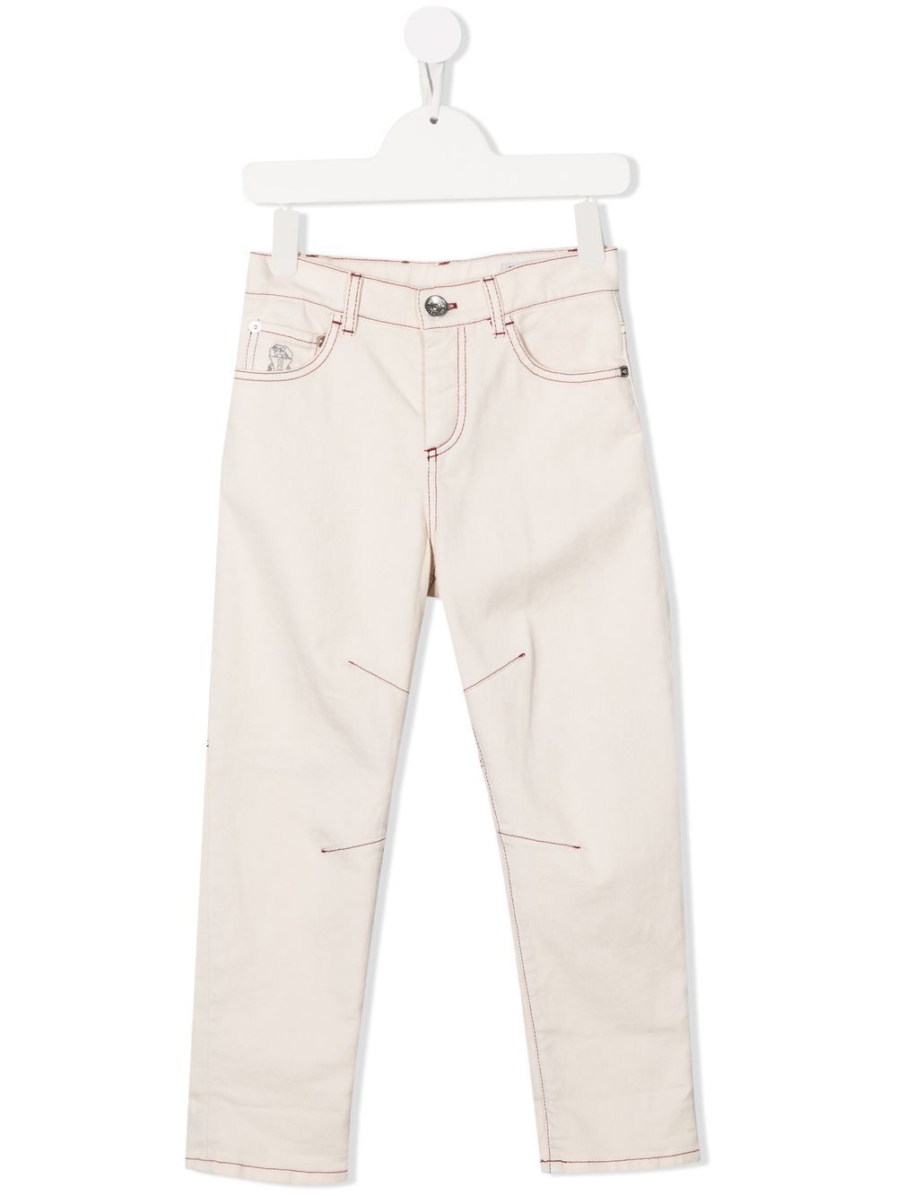 

Brunello Cucinelli Kids jeans rectos con tiro medio - Neutro