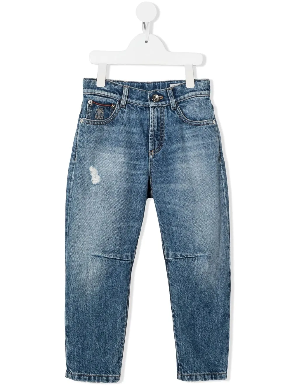 

Brunello Cucinelli Kids jeans con tiro medio - Azul