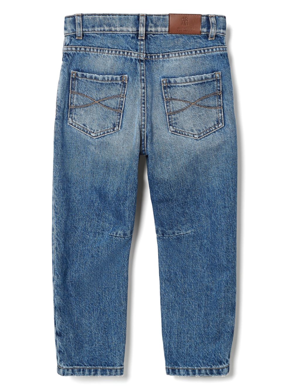 Shop Brunello Cucinelli Mid-rise Tapered Jeans In Blue